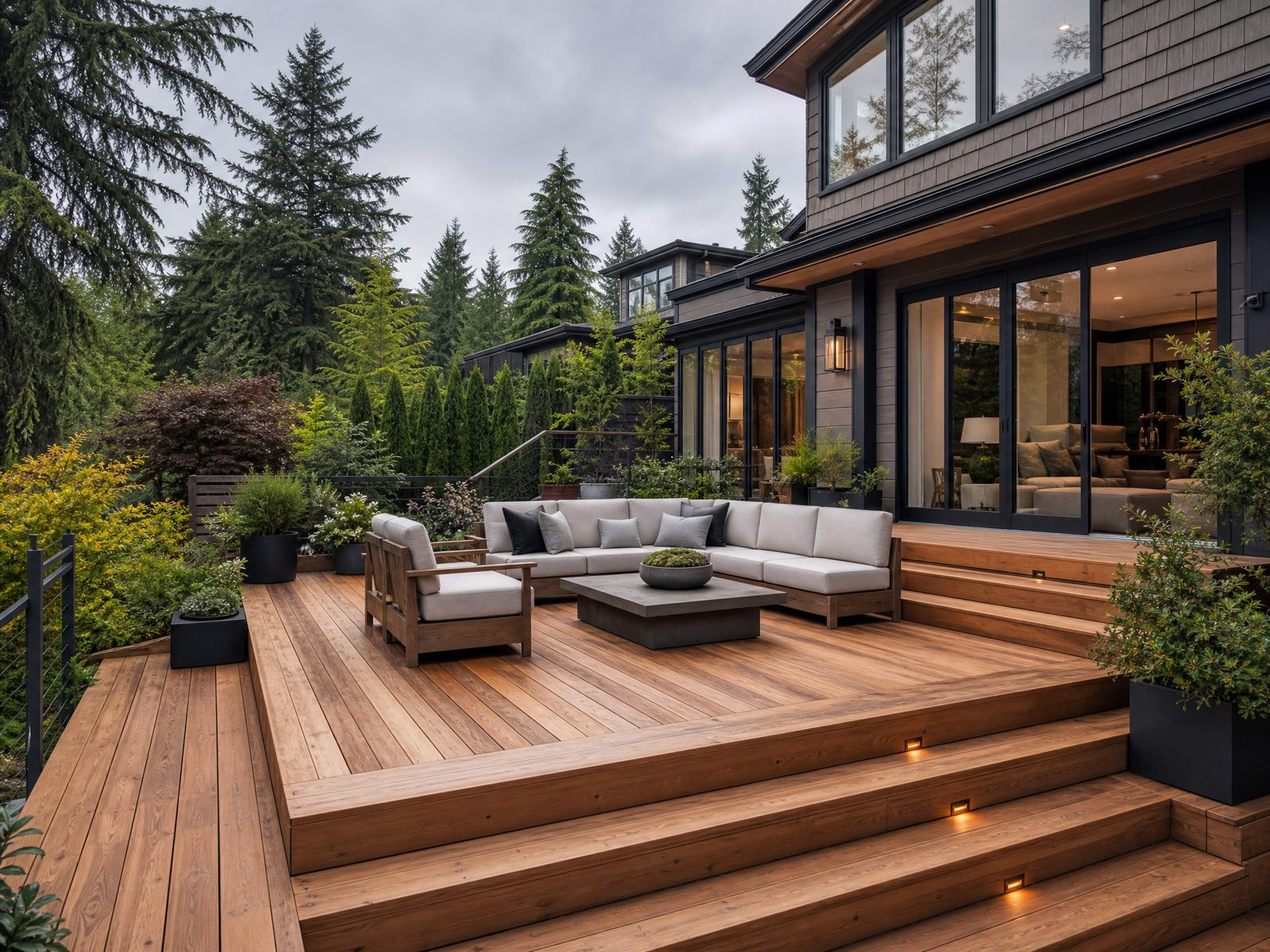 Restored deck with replaced boards