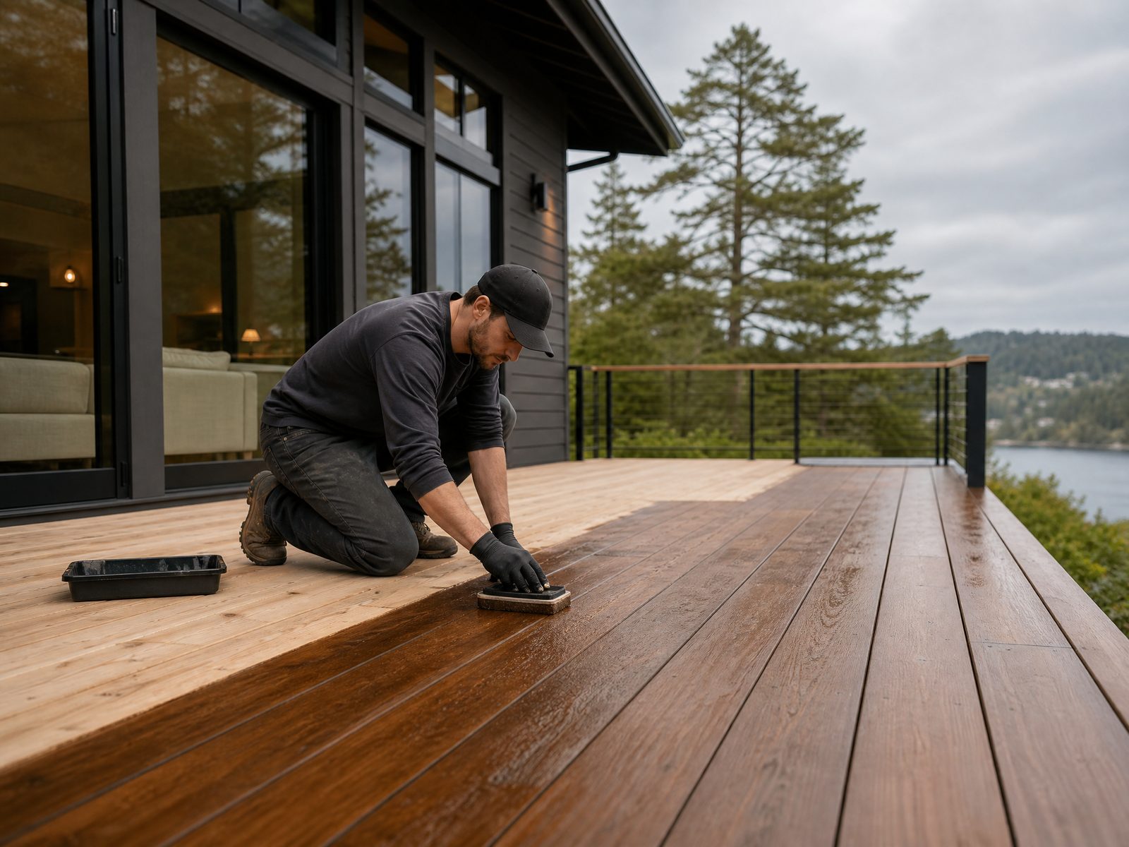 Rich, evenly stained deck